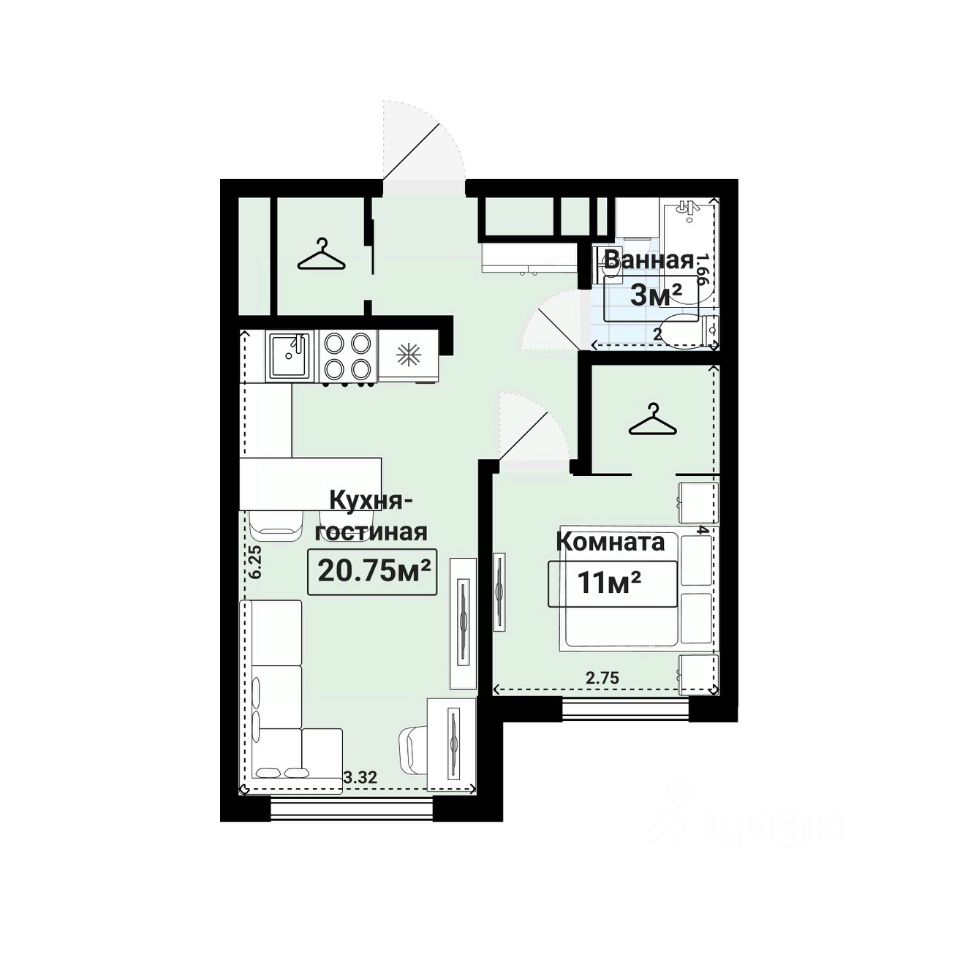 Продажа 2-комн квартиры на вторичном рынке улица Василия Ланового, 1к2