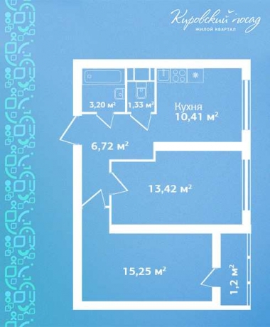 Планировка ЖК Кировский посад, 28.67 м2