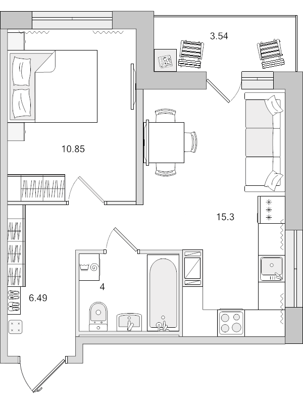 Продажа 1-комн квартиры в новостройке Парголово п., Михайловская дор.,  к. 3.2
