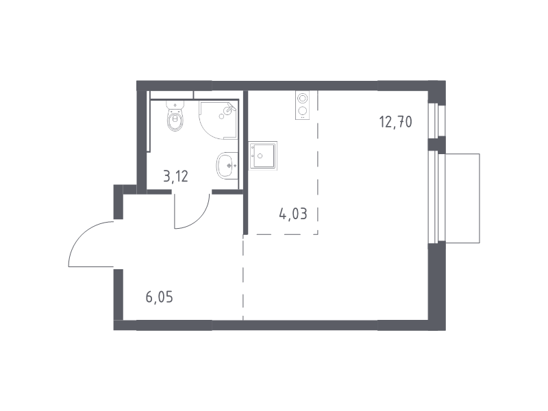Продажа студии Мытищи г., 1-й Стрелковый пер.,  к. 5