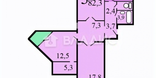 3-комн квартира Поречная улица,  д. 17/22