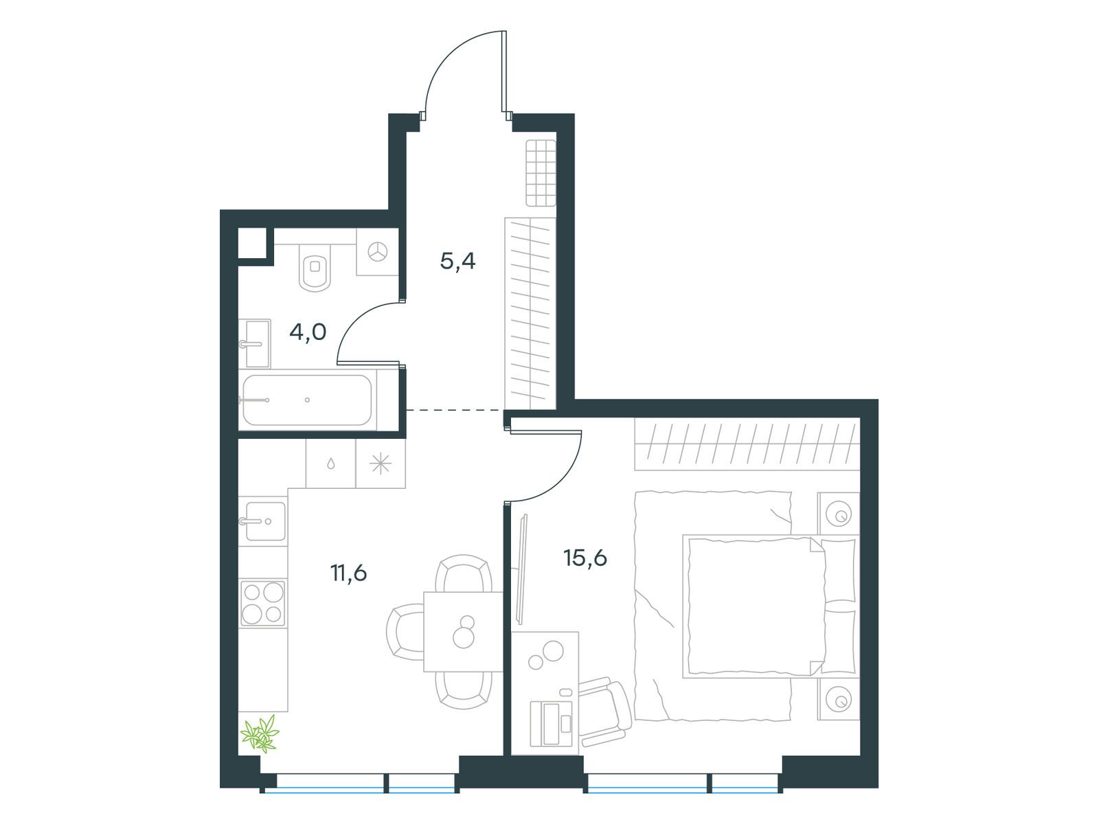 1-комн квартира ул. Дубининская, вл. 69, корп. 14