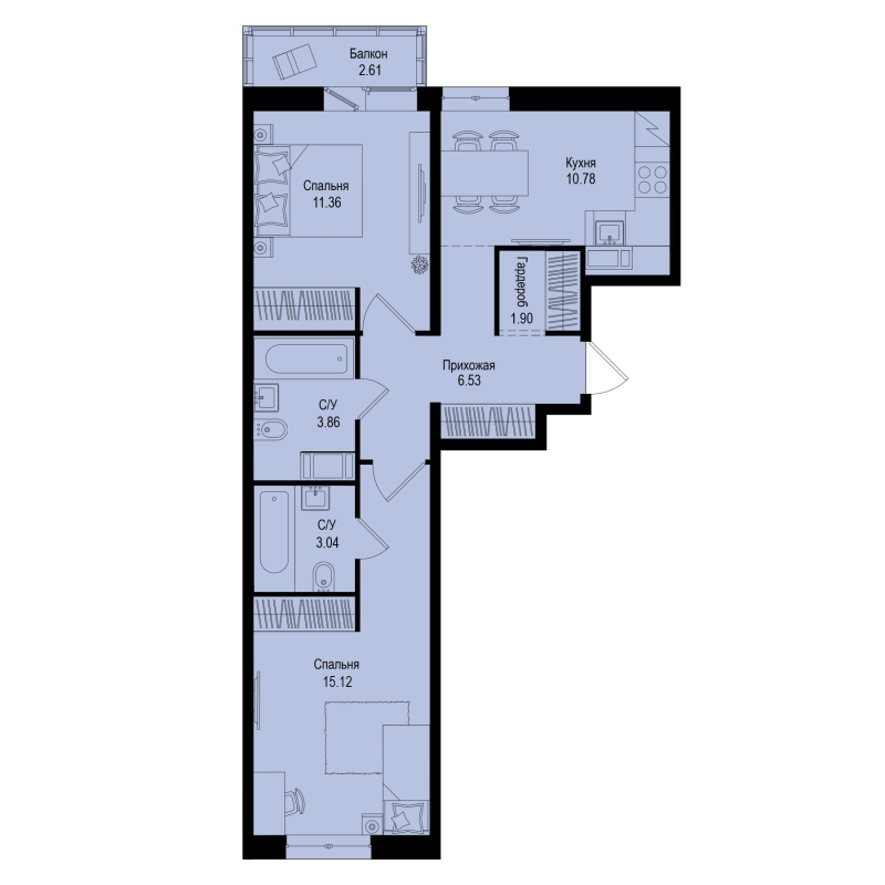 Продажа 2-комн квартиры в новостройке Новосергиевка д., Ленинградская ул.,  к. 1-5