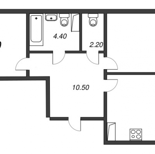 2-комн квартира Шушары п., Школьная ул.,  к. 1