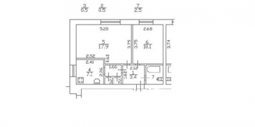 2-комн квартира ул Подводника Кузьмина,  д. 1/2