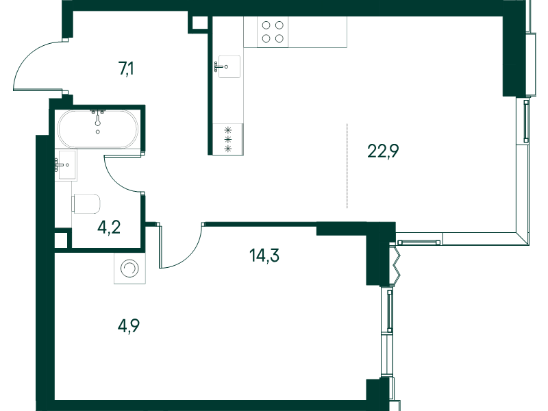 Продажа 1-комн квартиры в новостройке Москва г., Чкаловский б-р,  к. 3.3