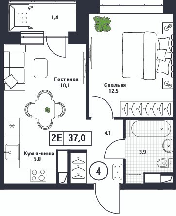 Продажа 1-комн квартиры в новостройке Пушкино г., Нижняя ул.,  к. 1