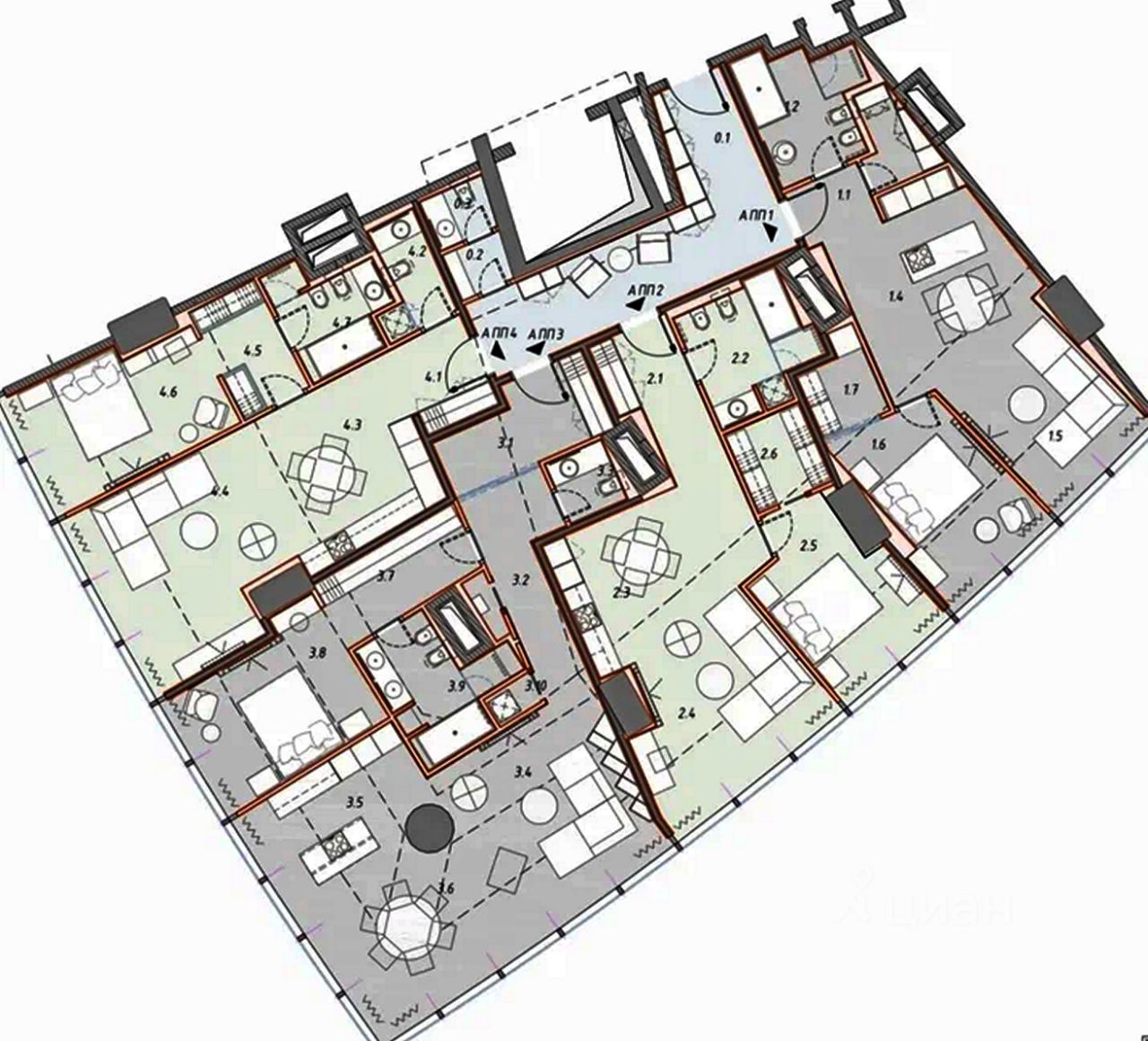 Продажа 6-комн квартиры на вторичном рынке набережная Пресненская, 12