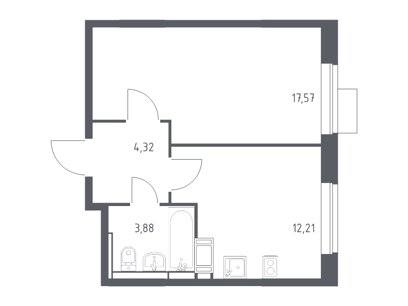 Продажа 1-комн квартиры в новостройке Юрлово д., Пятницкая ул.,  к. 2.1