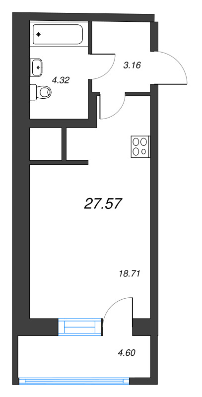Продажа студии Санкт-Петербург г., Тельмана ул.,  к. 1