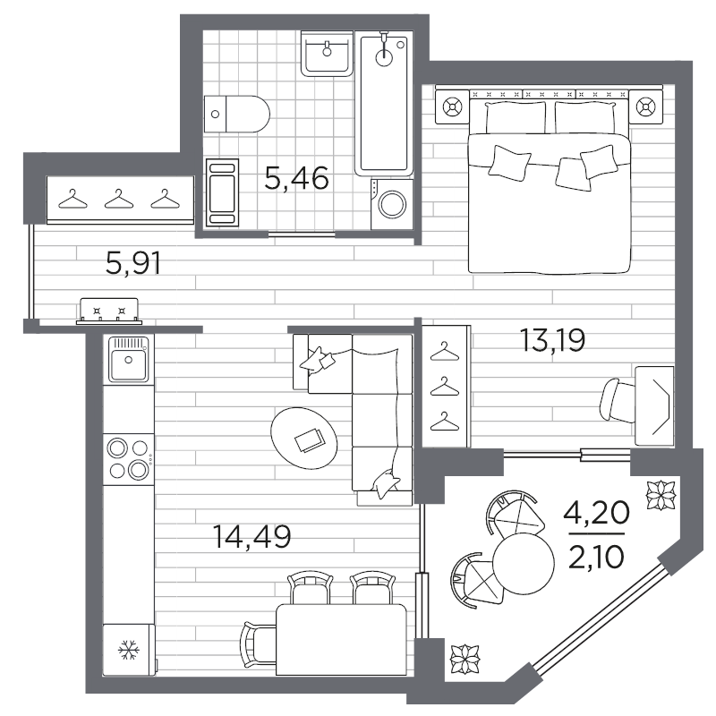 Продажа 1-комн квартиры в новостройке Санкт-Петербург г., Полюстровский пр-кт,  к. 3