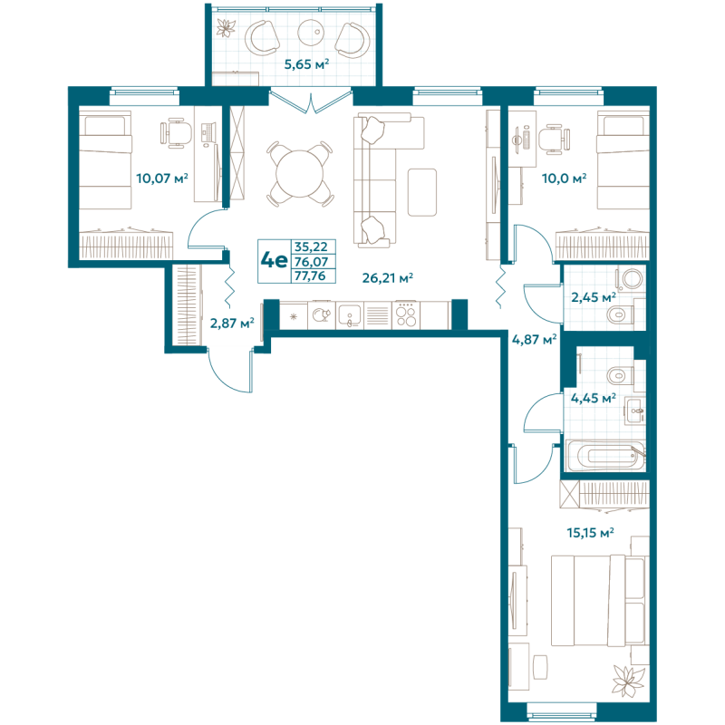 Продажа 3-комн квартиры в новостройке Москва г., Новоостаповская ул.,  к. Flow