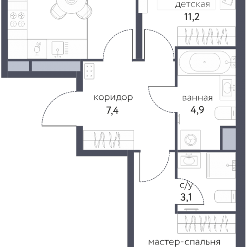 2-комн квартира Москва г., Тагильская ул.,  к. 4