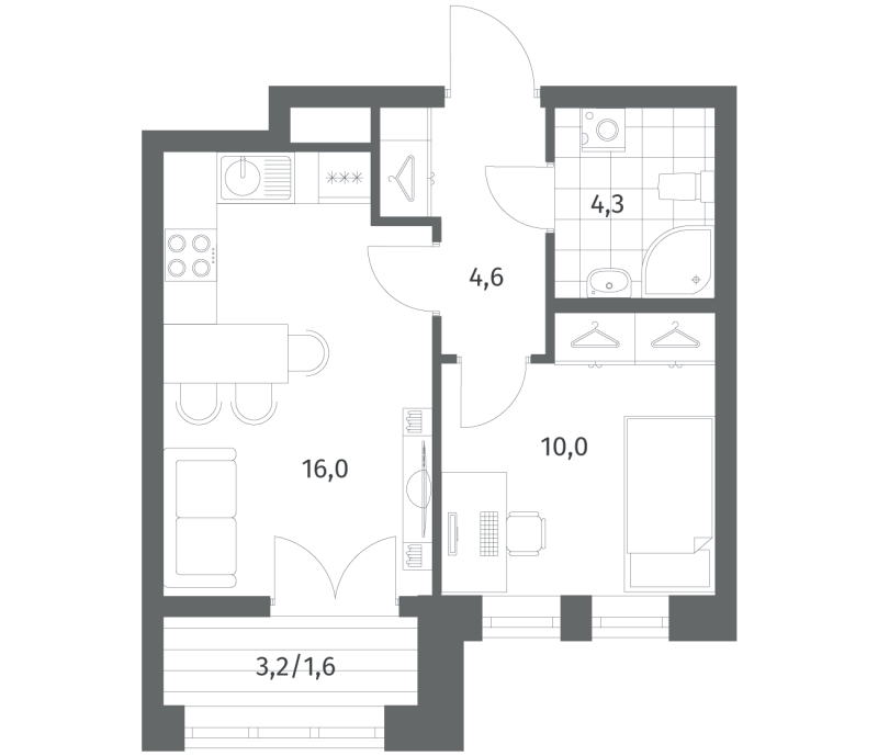 Продажа 1-комн квартиры в новостройке Новоселье п.,  к. 2.4