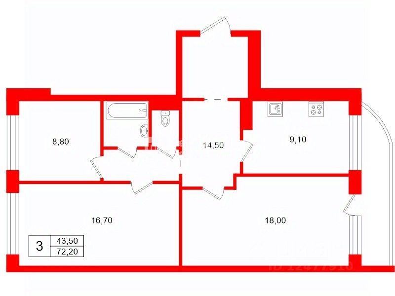 Продажа 3-комн квартиры на вторичном рынке Моравский переулок, 3к3
