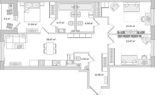 Продажа 3-комн квартиры на вторичном рынке Белоостровская улица,  д. 10 к3 с1