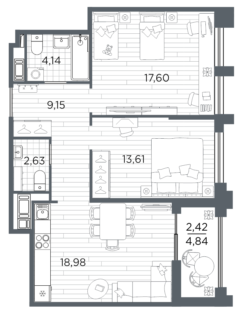 Продажа 2-комн квартиры в новостройке Санкт-Петербург г., Малый пр-кт В.О.,  к. 5