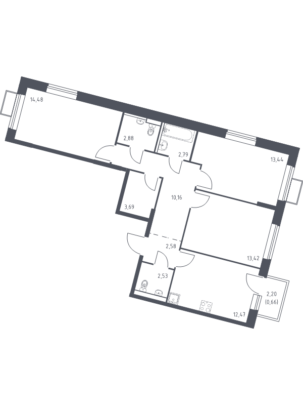 Продажа 3-комн квартиры в новостройке Москва г., Ленинградское ш.,  к. 5