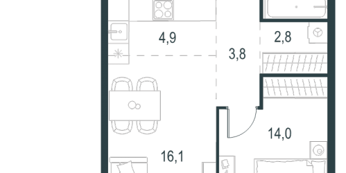 1-комн квартира Москва г., Озерная ул.,  к. 1