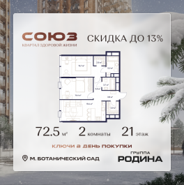 Продажа 2-комн квартиры в новостройке Сельскохозяйственная ул., 26, стр. 11