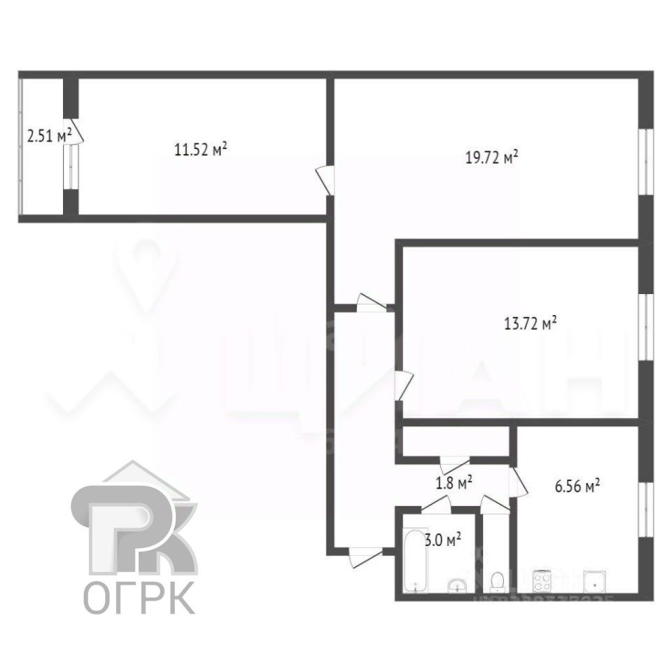 Продажа 3-комн квартиры на вторичном рынке Харьковская улица,  д. 1К3