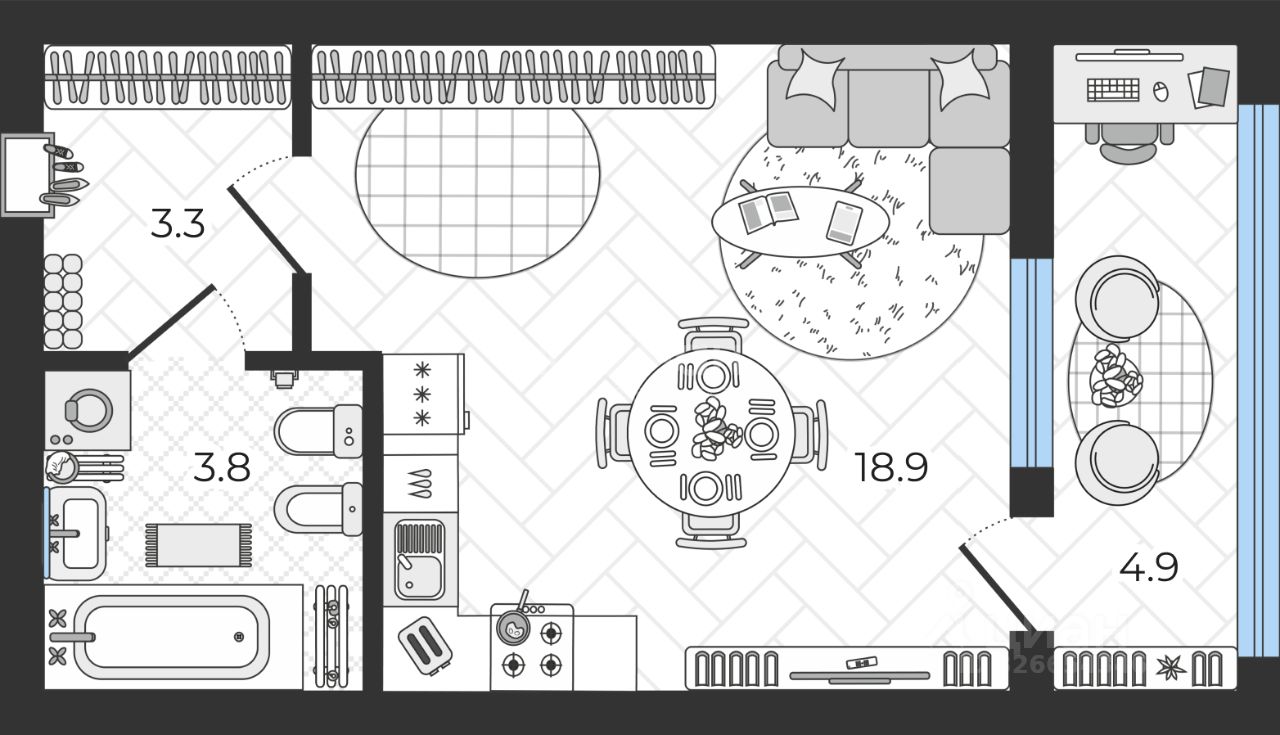 Продажа студии улица Верхне-Каменская, 11к1