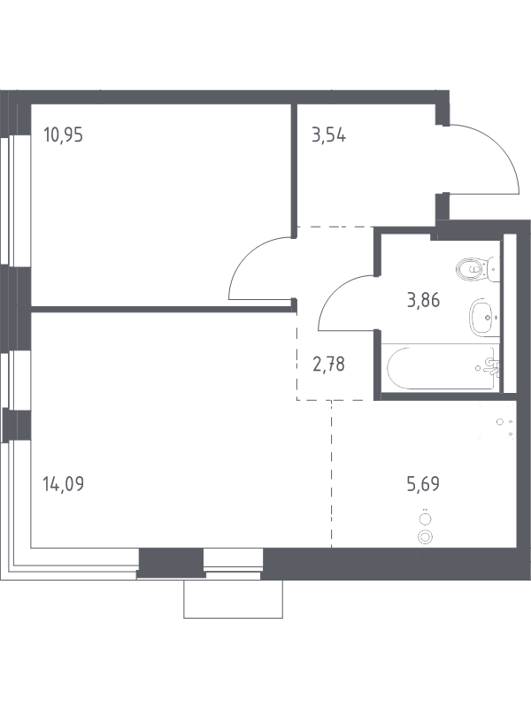 Продажа 1-комн квартиры в новостройке Горки Ленинские пгт, Каширское ш.,  к. 18.2