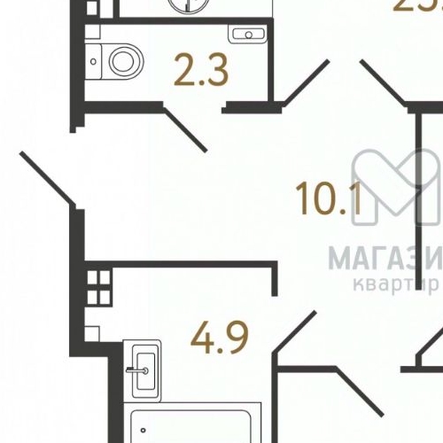2-комн квартира Миргородская улица, 1