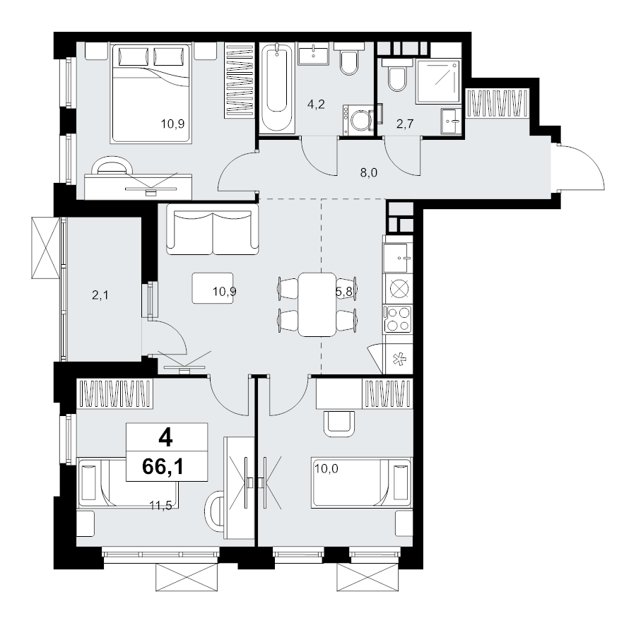 Продажа 3-комн квартиры в новостройке Коммунарка п., Эдварда Грига ул.,  к. 18.2.6