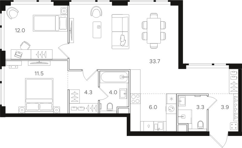Продажа 2-комн квартиры в новостройке Москва г., Открытое ш.,  к. 1