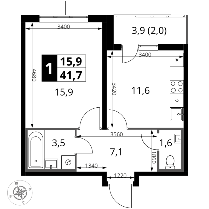 Продажа 1-комн квартиры в новостройке Видное г., Старо-Нагорная ул.,  к. 1.3