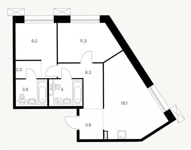 Планировка ЖК Аэронавт, 20.5 м2