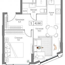 Продажа 1-комн квартиры в новостройке Москва г., Проектируемый проезд № 4062,  к. Aqua