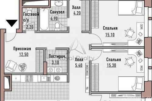 Продажа 4-комн квартиры на вторичном рынке Эсперова улица,  д. 10