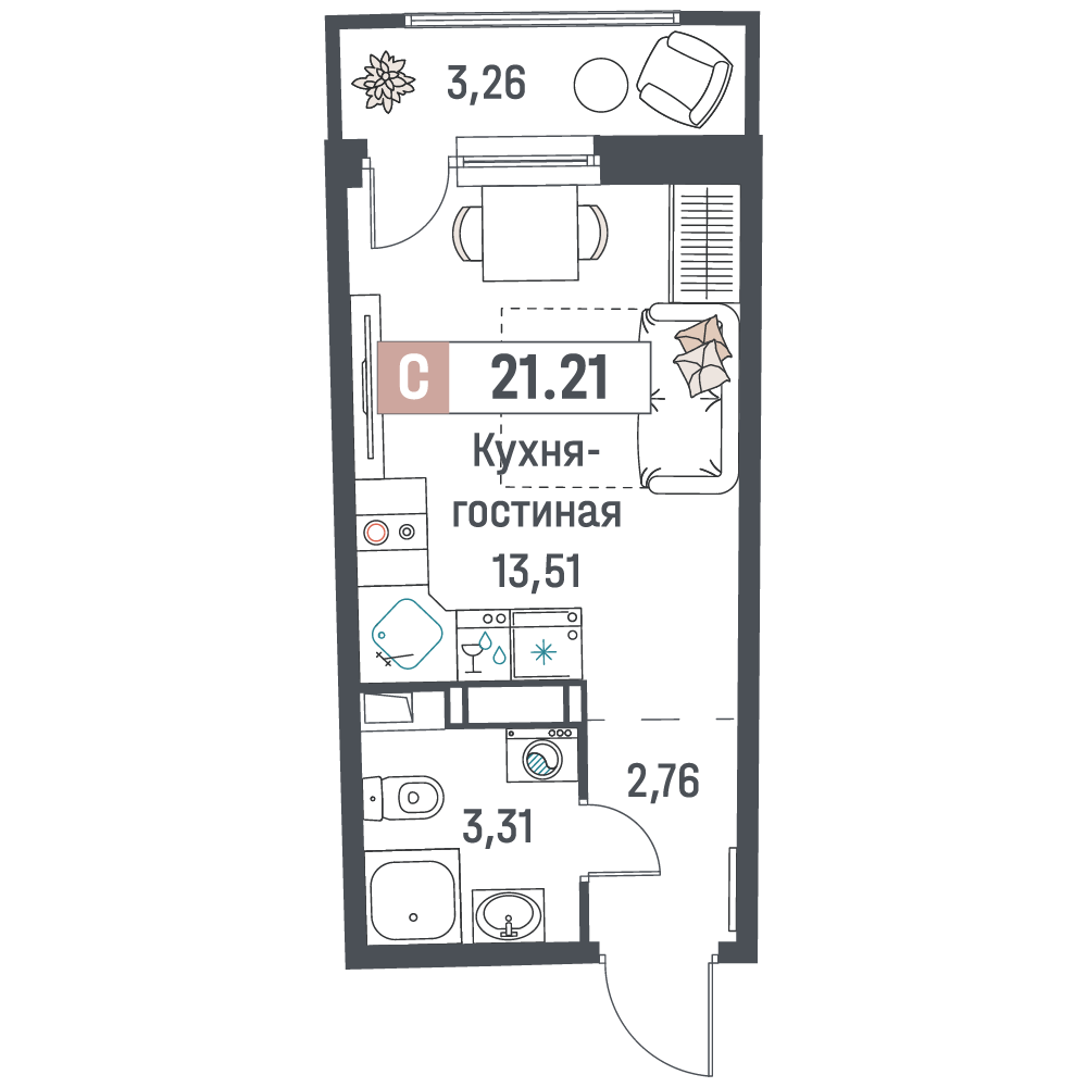 Студия Мурино п, Авиаторов Балтики пр-кт,  д. 31
