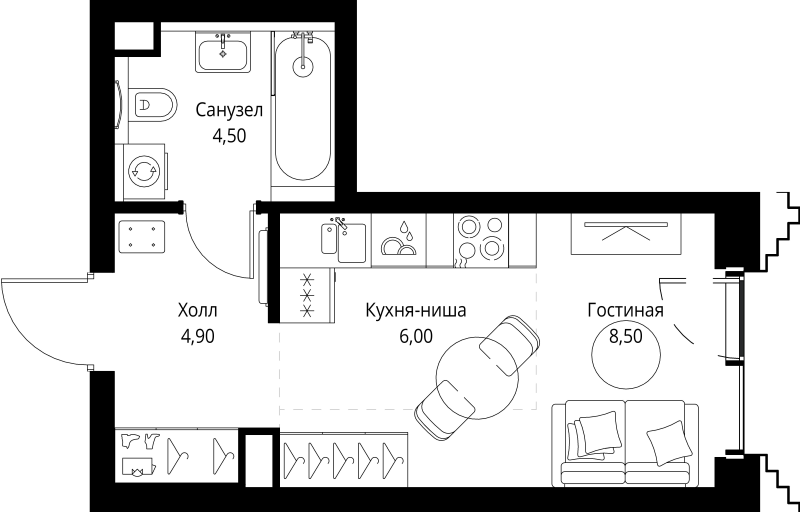 Продажа студии Москва г., Верейская ул.,  к. SET.1.2