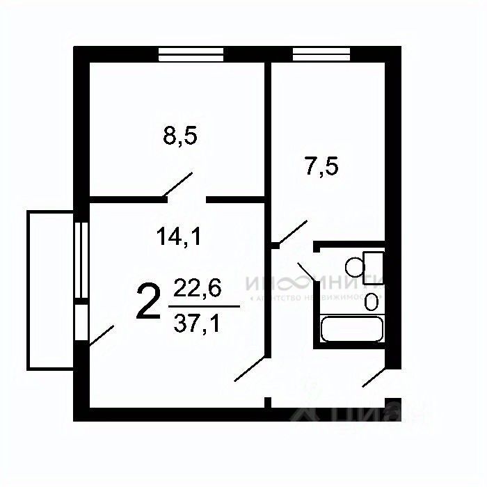 Продажа 2-комн квартиры на вторичном рынке улица Богданова,  д. 16