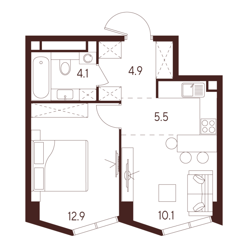 Продажа 1-комн квартиры в новостройке Москва г., Куусинена ул.,  к. A