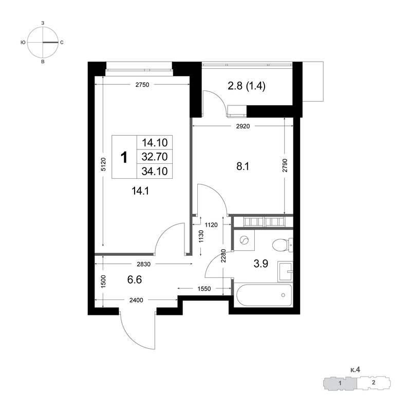 Продажа 1-комн квартиры в новостройке Красково п., Лорха ул.,  к. 4