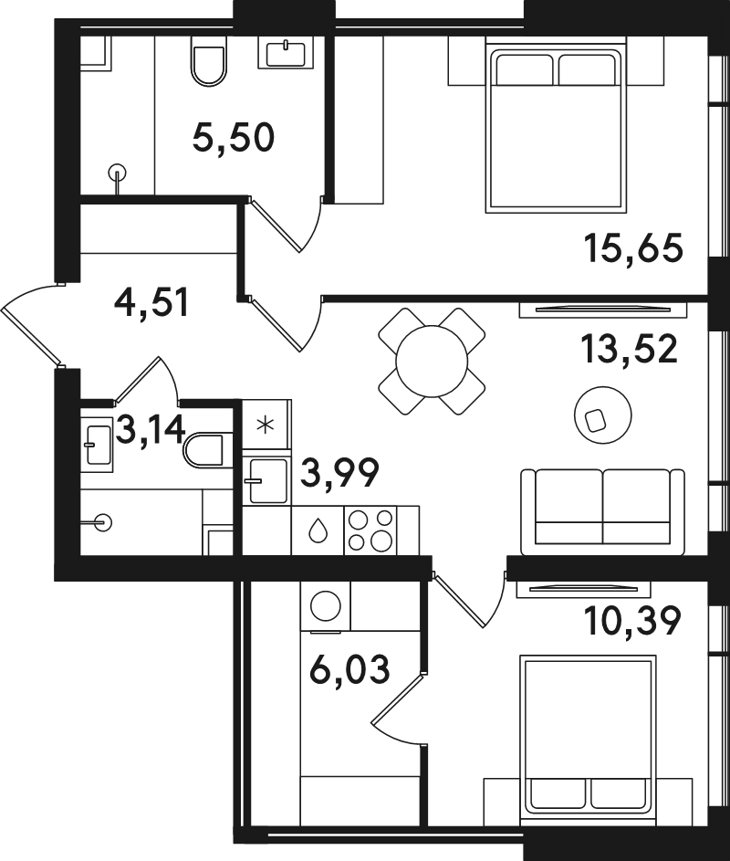 Продажа 2-комн квартиры в новостройке Москва г., Сокольнический Вал ул.,  к. 2