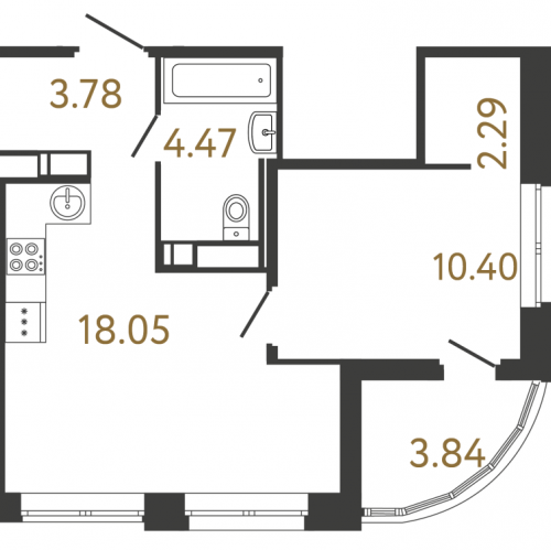 1-комн квартира Парашютная ул,  к. 4