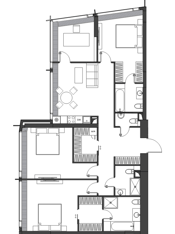 Продажа 4-комн квартиры в новостройке Москва г., Краснопресненская наб.,  к. 1