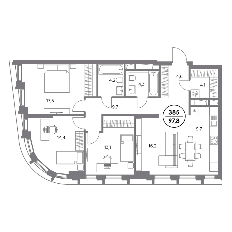 Продажа 3-комн квартиры в новостройке Москва г., Фридриха Энгельса ул.,  к. 3