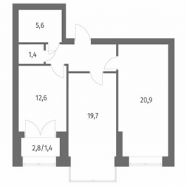 Продажа 2-комн квартиры на вторичном рынке улица Академика Константинова,  д. 1 к1 с1