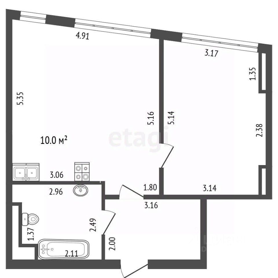 Продажа 2-комн квартиры на вторичном рынке Мытная улица, 40к4