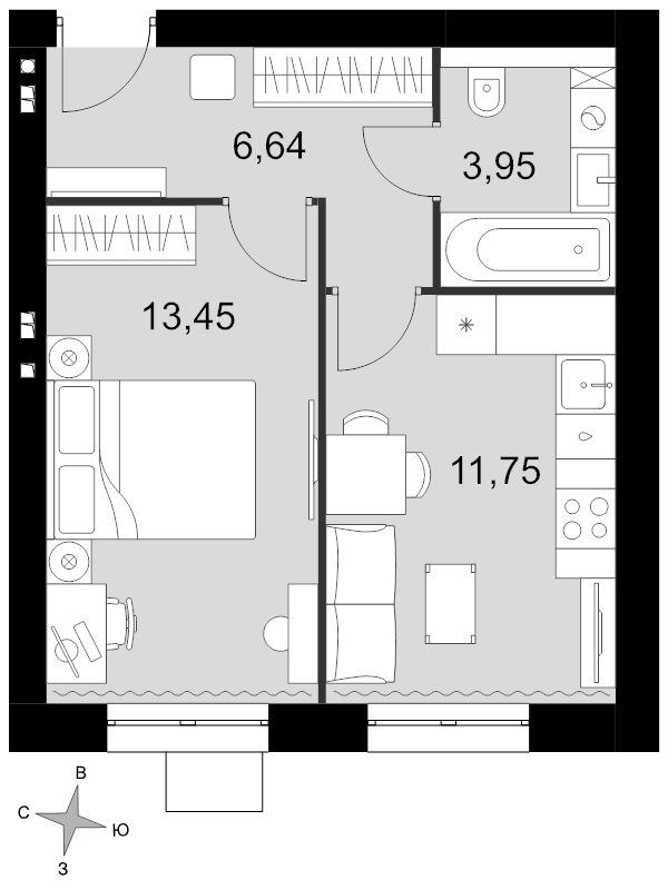 Продажа 1-комн квартиры в новостройке Мартемьяново д., Радужная ул.,  к. 2
