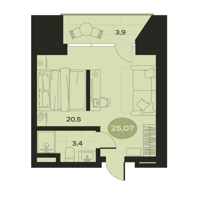 Продажа студии Смолячково п., Приморское ш.,  к. К