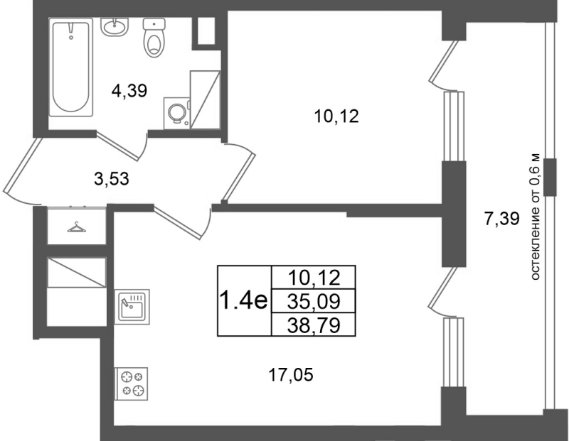 Продажа 1-комн квартиры в новостройке Новосаратовка д., Покровская Дорога ул.,  к. 14.1