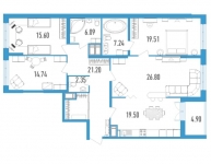 Планировка ЖК Гавань Капитанов, 76.7 м2