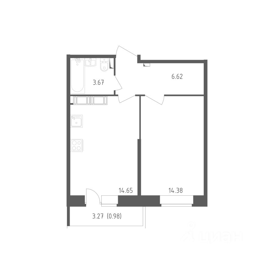 Аренда 1-комн квартиры на вторичном рынке пос. Песочный, Садовая улица, 81